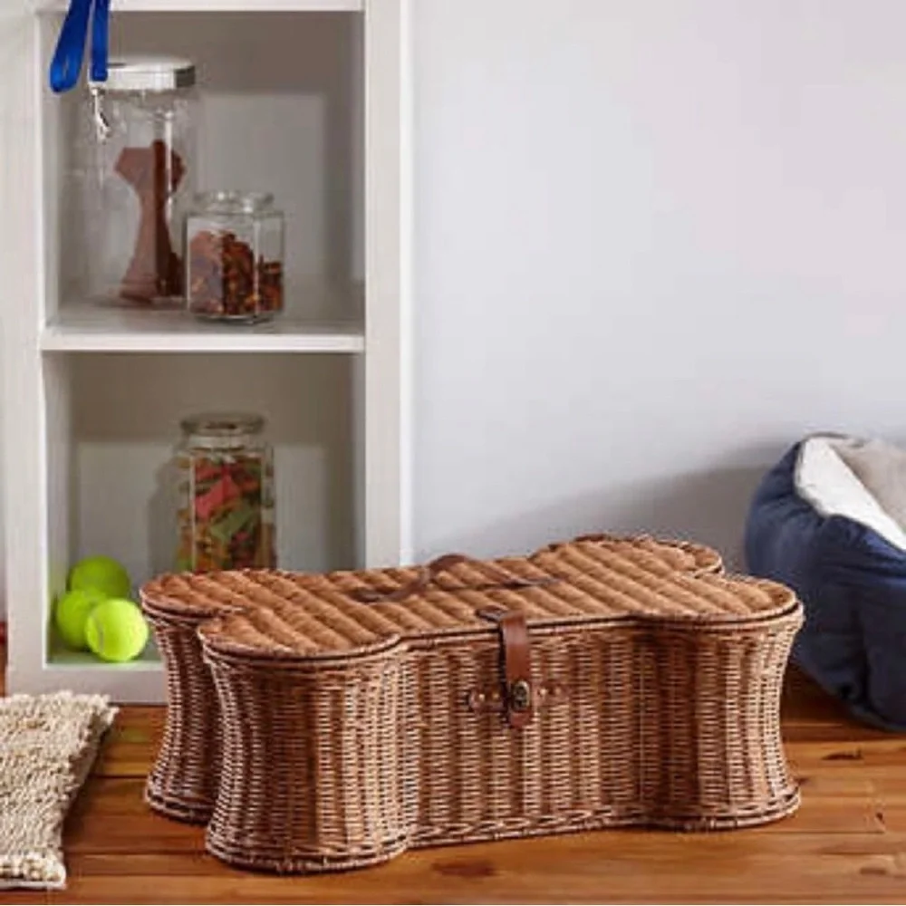 Dog Bone Basket and 6-piece Woodland Dog Toy Set Buddy Buddy - Picture 2 of 9